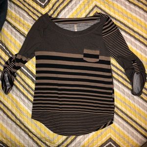 Never Worn Brown Striped Shirt